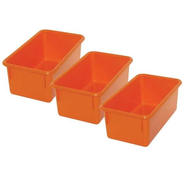 Storage Bin, Orange, 3 PK