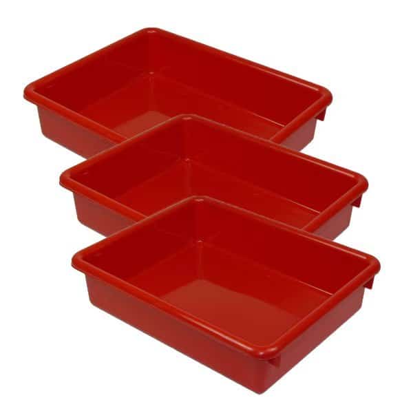 Storage Bin, Red, 3 PK