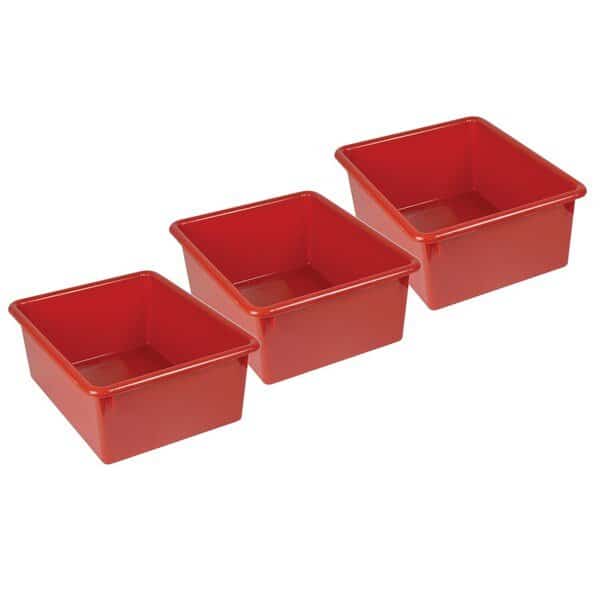 Storage Bin, Red, 3 PK