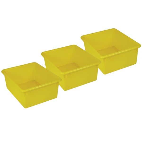 Storage Bin, Yellow, 3 PK