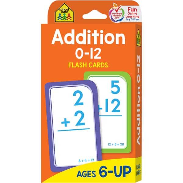 Addition 0-12 Flash Cards, School Zone Publishing, Mfr#: 04006