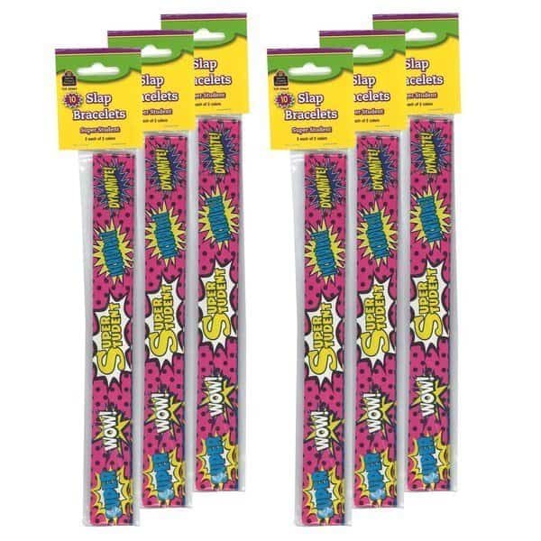 Superhero Super Student Slap Bracelets, PK60