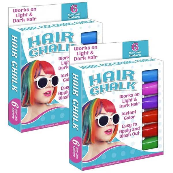 Hair Coloring Chalk, 6 Colors Per Set, 12PK