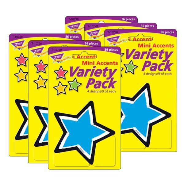 Bold Strokes Stars Mini Accents Variety Pack, 36 Pieces, PK6