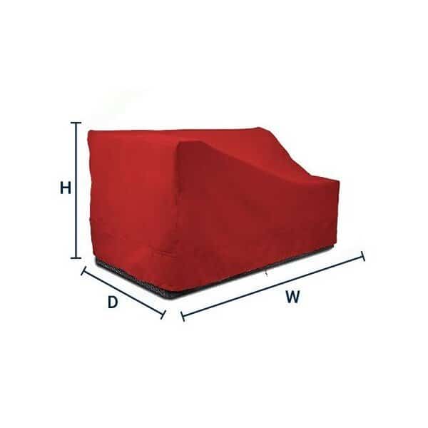 Meridian Right Arm Sectional Loveseat Cover, Red, 34 in L x 58 in W x 30 in H
