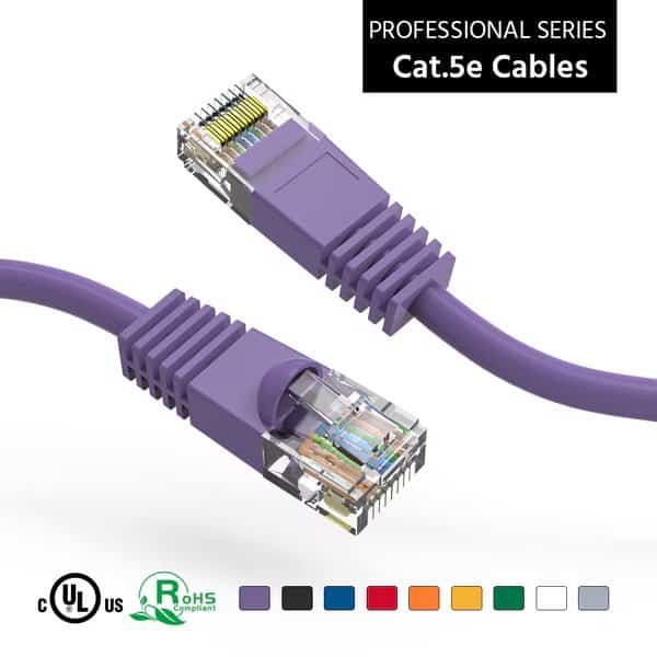 CAT5E UTP Ethernet Network Booted Cable - 100ft-Purple