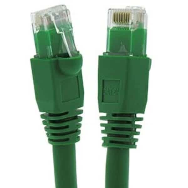 CAT6A UTP Ethernet Network Booted Cable- 10ft- Green