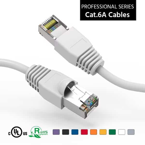 CAT6A Shielded (SSTP) Ethernet Network Booted Cable- 1ft- White, Bestlink Netware, Mfr#: 100851WT