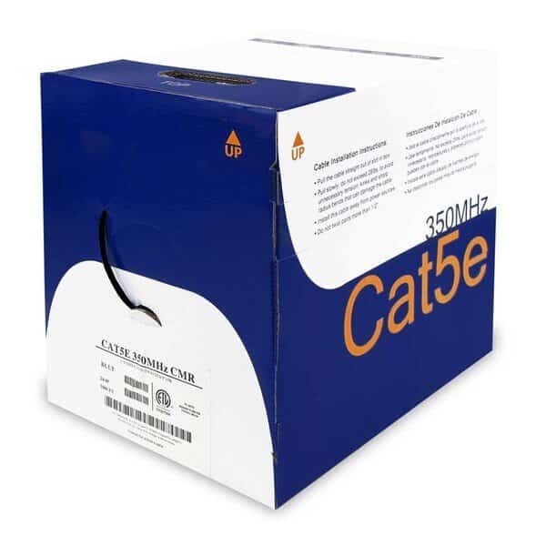 CAT5e Solid Wire Bulk CMR Cable- 1000ft- Black