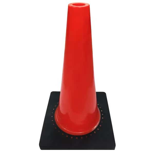 Traffic Cone Non-Reflective- 18"- Bright Orange/Black Base, PK 2