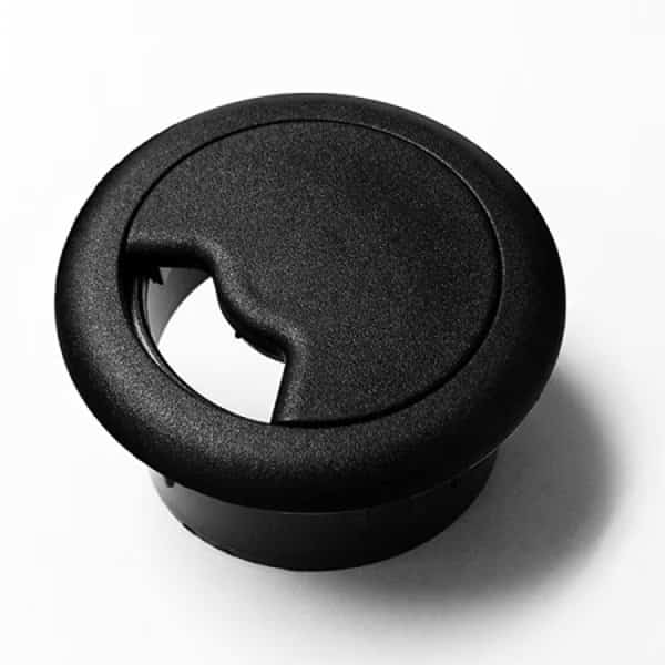 Round Plastic 3.125" Desk Grommet- Black
