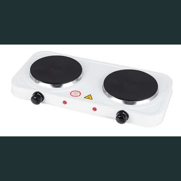 Electric Coiless Double Burner - White
