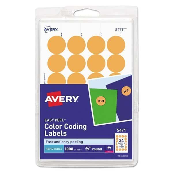 Label, 0.75", Round, NeOrange, PK1008