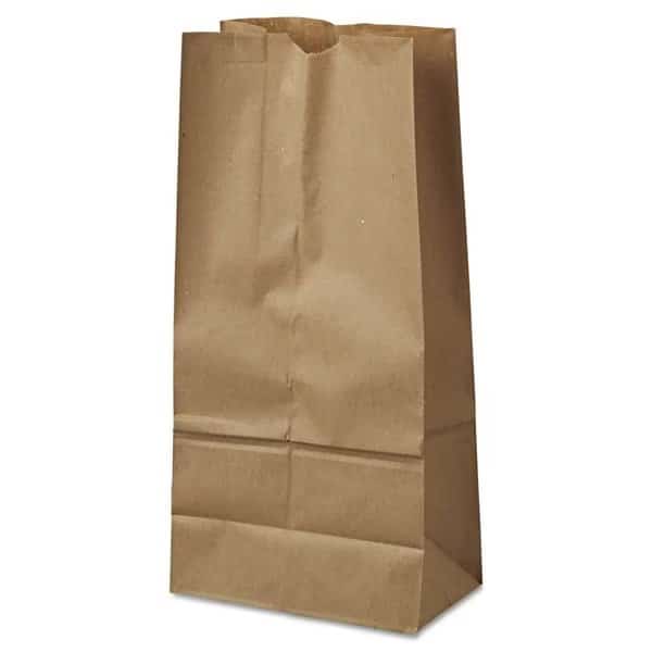 Paper Bags, 40 lbs Cap., No 16, 7.75"w x 4.81"d x 16"h, Kraft, PK500