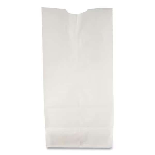 Paper Bags, 30 lbs Cap., No 2, 4.31"w x 2.44"d x 7.88"h, White, PK500