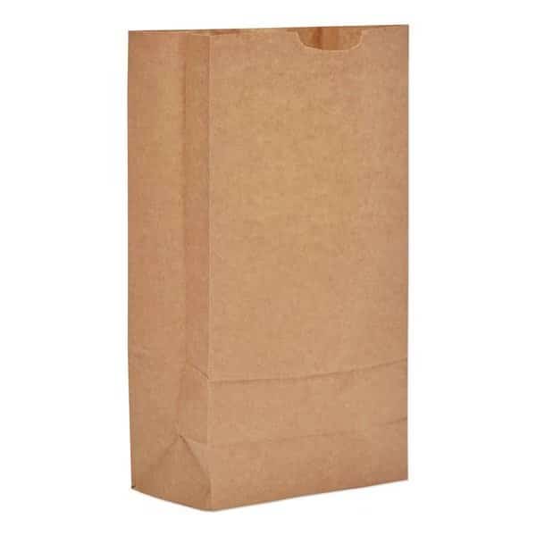 Paper Bags, 57 lbs Cap., No 10, 6.31"w x 4.19"d x 13.38"h, Kraft, PK500