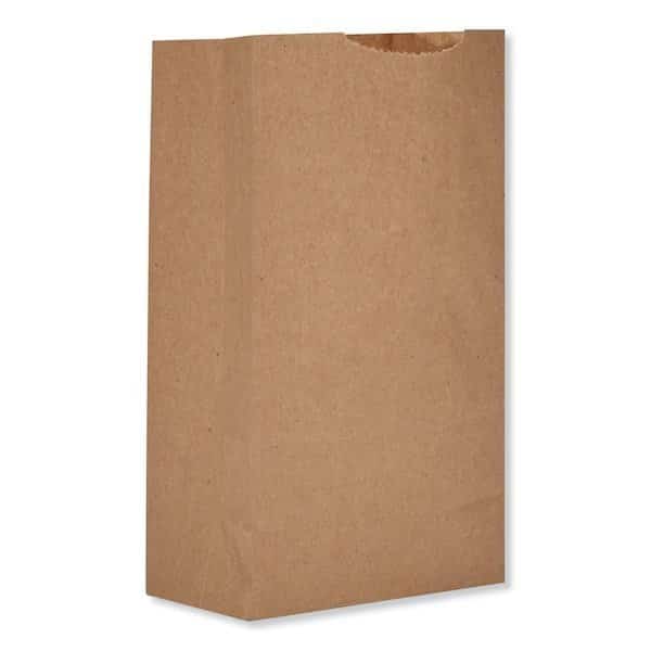 Paper Bags, 52 lbs Cap., No 2, 8.13"w x 4.25"d x 9.75"h, Kraft, PK500