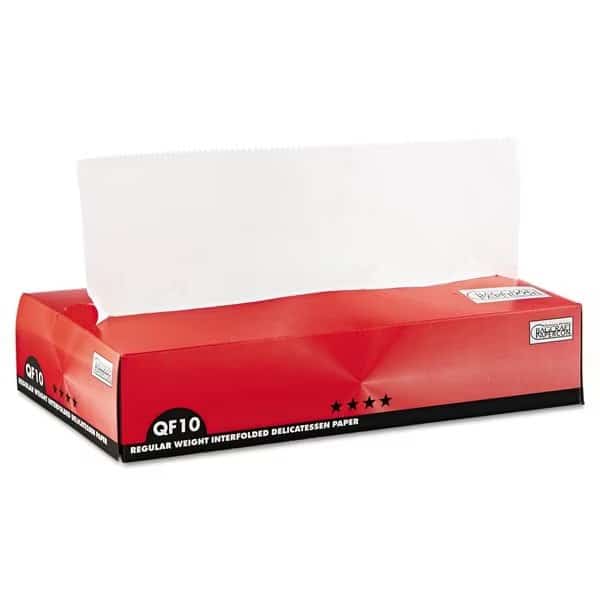 QF10 Interfolded Dry Wax Paper, 10 x 10 1/4, White, PK6000