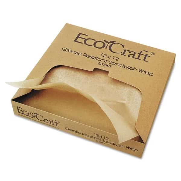 EcoCraft Grease-Resistant Paper Wrap/Liner, 12 x 12, PK5000