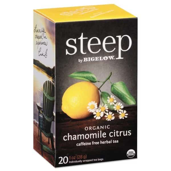 Steep Tea, Chamomile Citrus Herbal, 1 oz Tea Bag, PK20