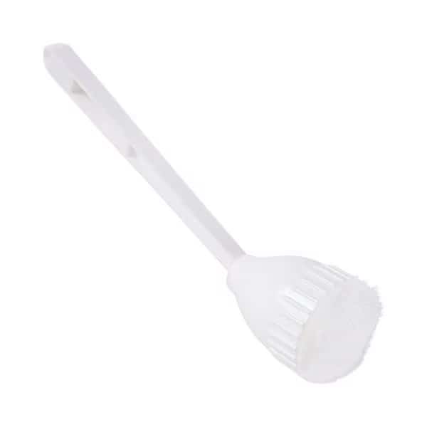 Toilet Brushes, 10 in L Handle, White, Plastic, 12 in L Overall
