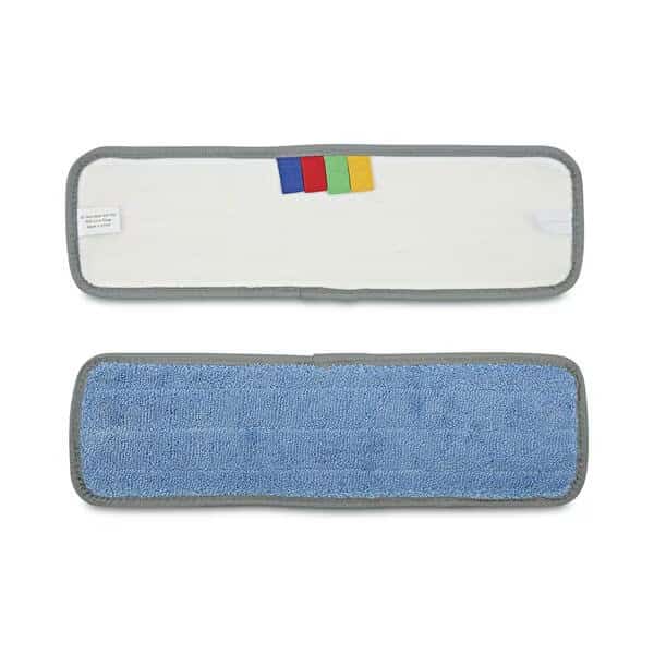 18 in x 5 in Mop, Hook-and-Loop Connection, Blue, Microfiber, PK12