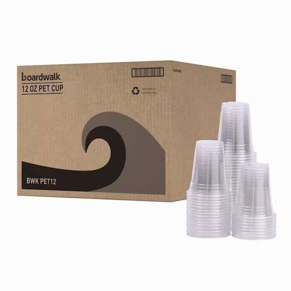 Clear Plastic Cold Cups, 12 oz, PK1000