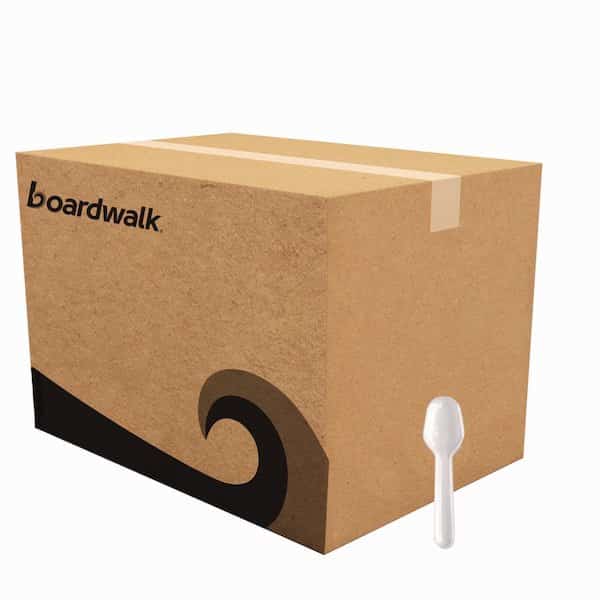Heavyweight Polypropylene Cutlery, Tasting Spoon, White, PK3000, 3000PK