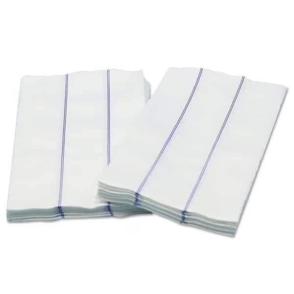 Tuff-Job Premium Foodservice Towel, White/Blue, 13x24, 1/4 Fold, PK72