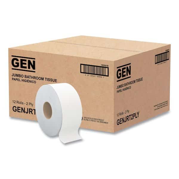 Jumbo, Continuous Sheets, White, 12 PK