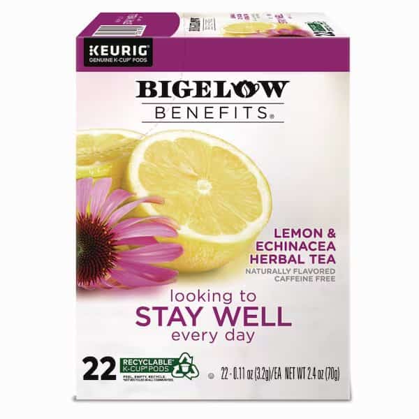 Benefits Lemon and Echinacea Herbal K-Cup, 0.11 oz, PK22, 22PK, Bigelow, Mfr#: GMT2025