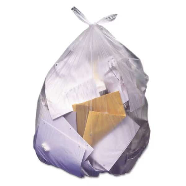 45 gal Trash Bags, 40 in x 48 in, Heavy-Duty, 14 microns, Natural