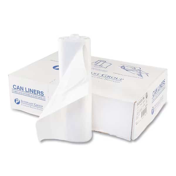 60 gal Trash Bags, 43 in x 48 in, Heavy-Duty, 17 microns, Clear, 200 PK