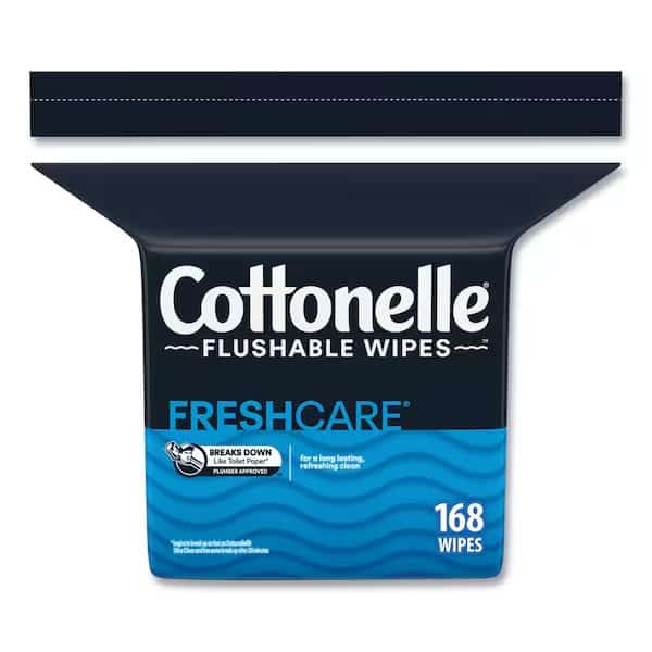 Fresh Care Flushable Cleansing Cloths, White, 5 x 7 1/4, 168/Pack