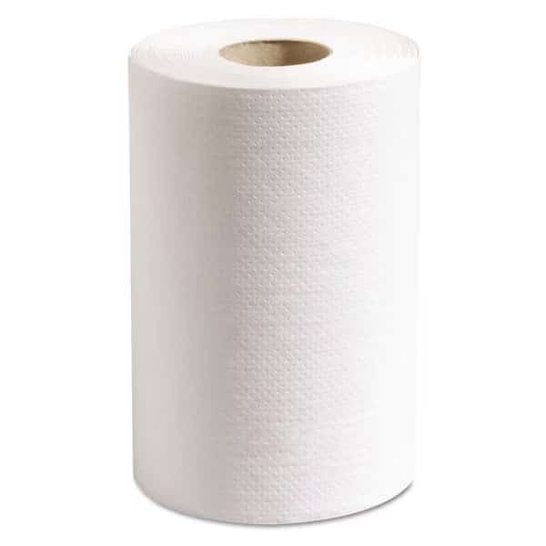Hardwound Paper Towels, 1 Ply, Continuous Roll Sheets, 350 ft, White, 12 PK