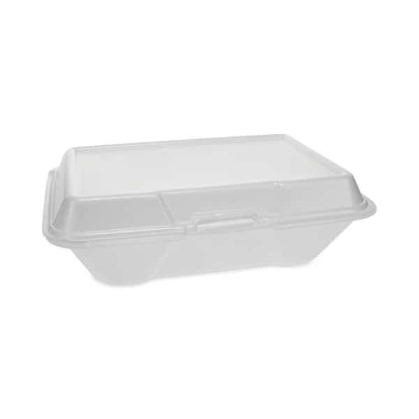 Foam Hinged Lid Containers, 1 Tab Lock No 205 Utility, 1-Cmp, Wht, PK150