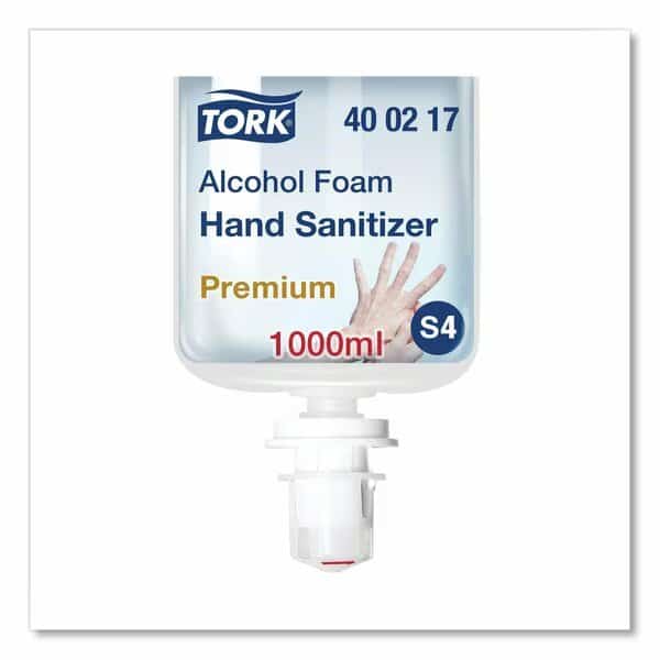 Tork Hand Sanitizing Alcohol Foam S4, Helps Kill Common Germs, 6 x 1L, 400217, PK6
