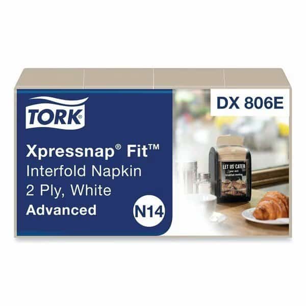 Tork Xpressnap Fit Natural Dispenser Napkin N14, Compostable 2-ply, 36 packs x 120 napkins, DX806E