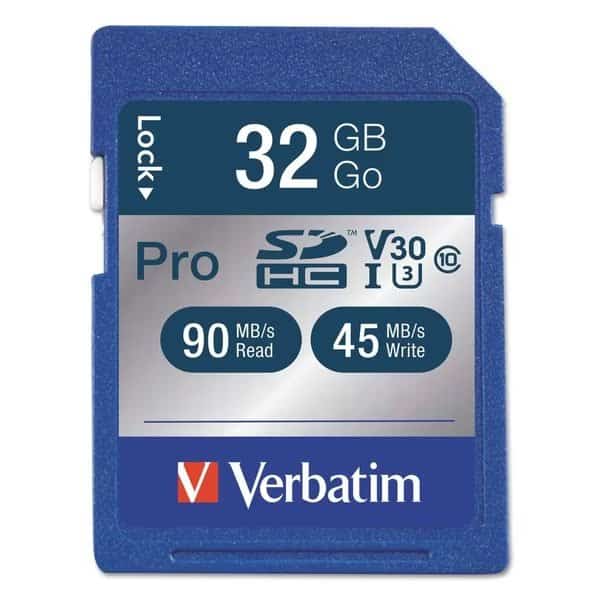 Pro 600X SDHC UHS-1 Memory Card,32GB, Mfr#: 98047, VERBATIM