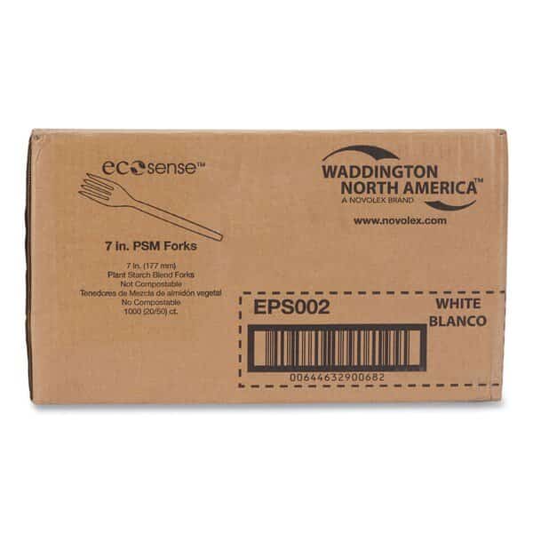 EcoSense Renewable Plant Starch Cutlery, Fork, 7", PK1000