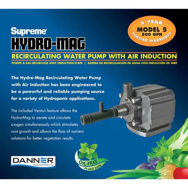 500 GPH Hydro Pump. Foam Pre-Filter. 10' power cord. Venturi Included