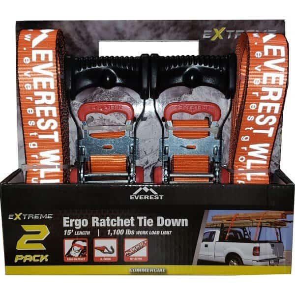 1.5"x15Ft 1100 LBS WORKING LOAD LIMIT REFLECTIVE RATCHET TIE DOWN 2PK