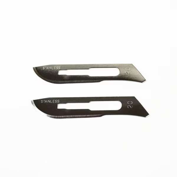 No 20 Scalpel Blade Replacements, Surgical Stainless Steel, 2pcs., 12pk.