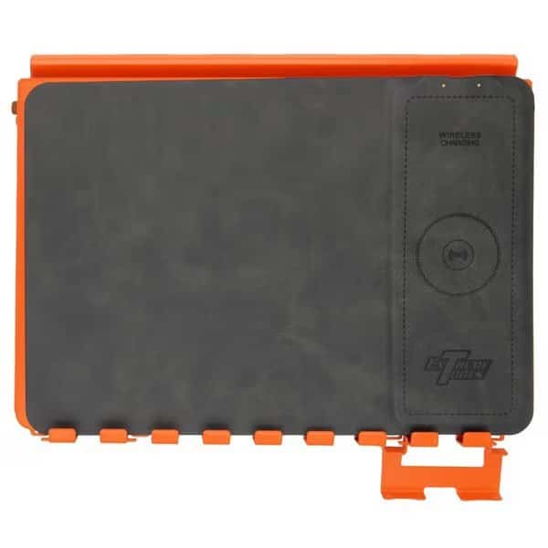 Media/Tech Holder with Universal Charging Pad, Orange