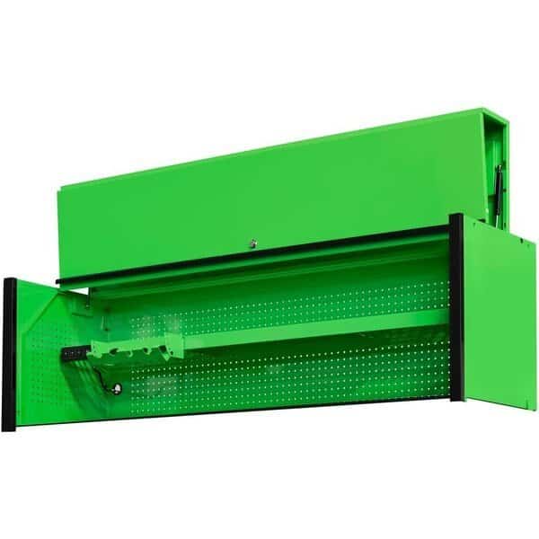 72"W x 21"D Extreme Power Workstation Hutch Green w Black Handle