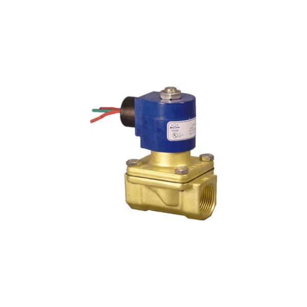 Solenoid Valve, 2-Way, 3/8 in Pipe Size, 120V/60V, 110V/50V, Zero Differential, Diaphragm, Brass