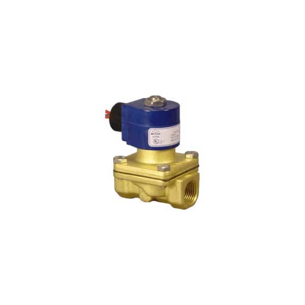 Solenoid Valve, 2-Way, 1/2 in Pipe Size, 24V/50V to 60V, Diaphragm, Pilot Operated, Brass, NBR