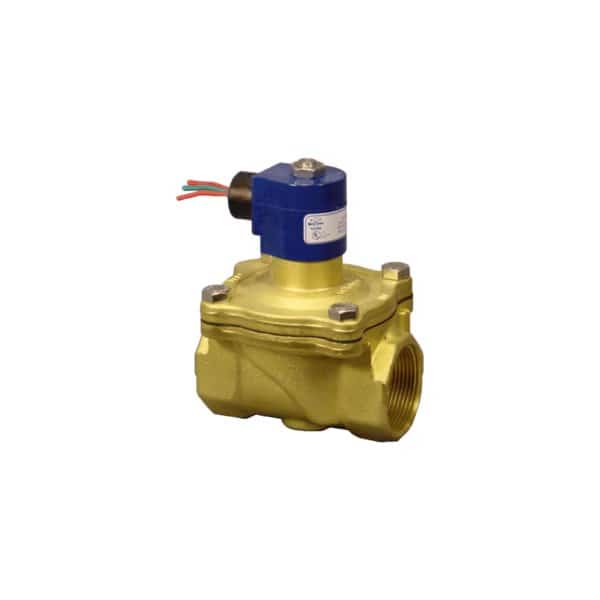 Solenoid Valve, 2-Way, 1-1/2 in Pipe Size, 24VDC, Diaphragm, Pilot Operated, Brass, Viton, FKM