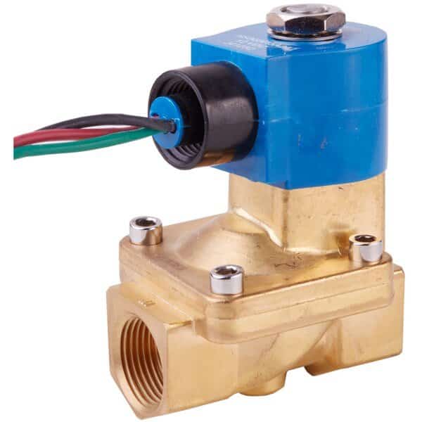Solenoid Valve, 2-Way, 3/4 in Pipe Size, 24V DC, Diaphragm, Pilot Operated, Brass, NBR