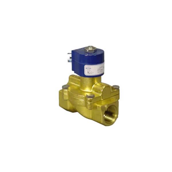 Solenoid Valve, 2-Way, 3/4 in Pipe Size, 120V/60V, 110V/50V, Diaphragm, Pilot Operated, Brass, FKM